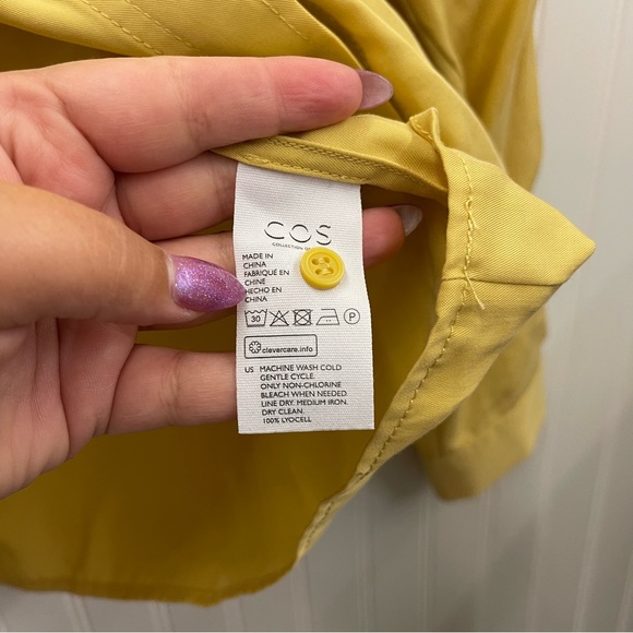 NWT COS Patch Pocket Button Down Short in Yellow Sz 12 - Picture 7 of 8